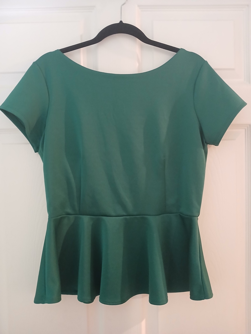 Bisou Bisou Emerald Green Peplum Top